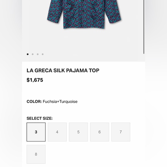 VERSACE La Greca Print Silk Button Up Top NWT - Picture 5 of 12